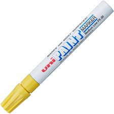 uni&reg; uni-Paint PX-20 Oil-Based Paint Marker - Medium Marker Point - Yellow Oil Based Ink - White Barrel - 1 Dozen