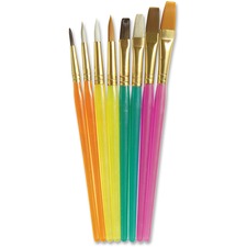 Creativity Street Assorted Paint Brush Set - 8 Brush(es) Translucent Handle