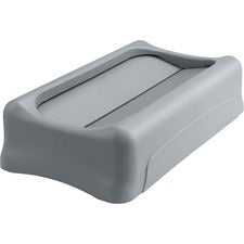 Rubbermaid Commercial Slim Jim Container Swing Lid - Rectangular - Plastic - 4 / Carton - Gray