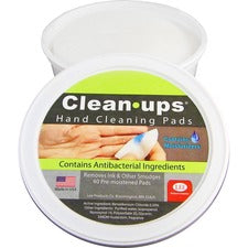 Clean-ups Hand Cleaning Pads, Cloth, 1-ply, 3" Dia, Mild Floral Scent, 60/tub
