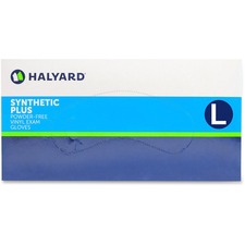 Halyard Synthetic Plus PF Vinyl Exam Gloves - Polymer Coating - Large Size - For Right/Left Hand - Clear - Powder-free, Latex-free, Non-sterile, Beaded Cuff - 100 / Box - 9.50" Glove Length