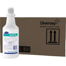 Diversey Crew Non-Acid Disinfectant Cleaner - Ready-To-Use Liquid - 32 fl oz (1 quart) - Fresh ScentBottle - 12 / Carton - Blue