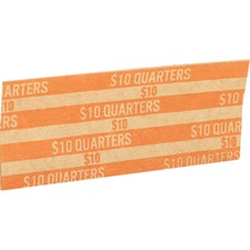 Sparco Flat Coin Wrappers - 1000 Wrap(s)Total $10 in 40 Coins of 25� Denomination - 60 lb Basis Weight - Kraft - Orange