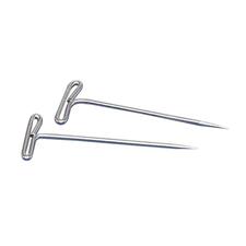 Gem Office Products T-pins - 2" Length - 100 / Box - Nickel - Steel