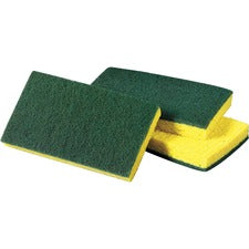 Medium-duty Scrubbing Sponge, 3.6 X 6.1, 0.7" Thick, Yellow/green, 20/carton