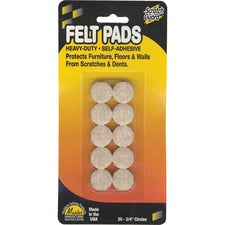 Master Mfg. Co Scratch Guard&reg; Felt Circles, Self-adhesive - Polyester Felt, 3/16" Thick, 3/4" Dia., Beige, 20/pk
