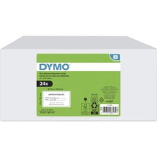 Dymo LabelWriter Business Card Label - 2" x 3 1/2" Length - Direct Thermal - White - 300 / Roll - 24 / Box - Non-adhesive