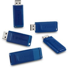 Classic Usb 2.0 Flash Drive, 16 Gb, Blue, 5/pack
