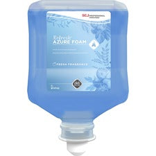 SC Johnson Refresh Azure Foam Hand Soap - Fresh Apple Scent - 67.6 fl oz (2 L) - Dirt Remover, Kill Germs - Hand, Daycare, Office - Blue - Biodegradable, Non-toxic - 4 / Carton