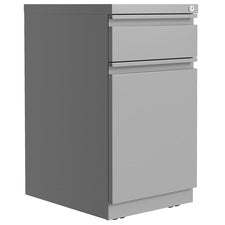 Lorell Backpack Drawer Mobile Pedestal File - 15" x 27.8" x 20" - 2 x Box, File Drawer(s) - Finish: Silver