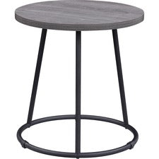 Lorell Round Side Table - Round Top - Powder Coated Four Leg Base - 4 Legs x 1" Table Top Thickness x 19" Table Top Diameter - 19.75" Height - Assembly Required - Weathered Charcoal