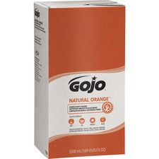 Gojo&reg; NATURAL ORANGE Pumice Hand Cleaner - Citrus Scent - 1.3 gal (5 L) - Bottle Dispenser - Oil Remover, Dirt Remover, Grease Remover, Soil Remover - Hand - White - Fast Acting - 1 Each