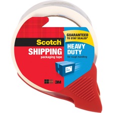 Scotch Heavy-Duty Shipping/Packaging Tape - 54.60 yd Length x 1.88" Width - 3.1 mil Thickness - 3" Core - Synthetic Rubber Resin - 3.10 mil - Dispenser Included - 1 Each - Clear