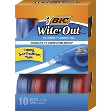 Wite-out Ez Correct Correction Tape Value Pack, Non-refillable, Blue/orange Applicators, 0.17" X 472", 10/box