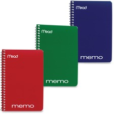 Mead Wirebound Memo Notebook - 40 Sheets - Wire Bound - 4" x 6" - Assorted Paper - TanBoard Cover - 1 Each