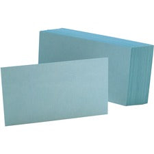 Oxford Colored Blank Index Cards - 100 Sheets - Plain - 3" x 5" - Blue Paper - Durable - 100 / Pack