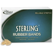 Alliance Rubber 24085 Sterling Rubber Bands - Size #8 - 1 lb Box - Approx. 7100 Bands - 7/8" x 1/16" - Natural Crepe