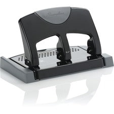 45-sheet Smarttouch Three-hole Punch, 9/32" Holes, Black/gray