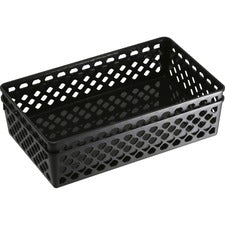 Recycled Supply Basket, Plastic, 10.06 X 6.13 X 2.38, Black, 2/pack