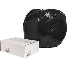 Nature Saver Black Low-density Recycled Can Liners - Extra Large Size - 56 gal Capacity - 43" Width x 48" Length - 1.25 mil (32 Micron) Thickness - Low Density - Black - Plastic - 100/Carton - Cleaning Supplies