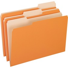 Colored File Folders, 1/3-cut Tabs: Assorted, Legal Size, Orange/light Orange, 100/box