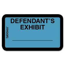 Tabbies Defendant's Exhibit Legal File Labels - 1 5/8" x 1" Length - Blue - 252 / Pack