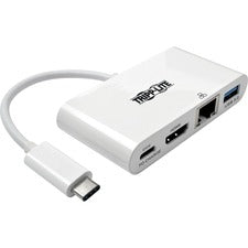 Usb 3.1 Gen 1 Usb-c To Hdmi Adapter, Usb-a/usb-c Pd Charging/gigabit Ethernet, 3", White