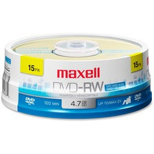 Dvd-rw Rewritable Disc, 4.7 Gb, 2x, Spindle, Gold, 15/pack