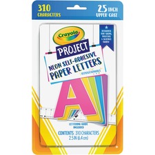 Crayola Self-Adhesive Paper Letters - Self-adhesive - Assorted Neon - Paper - 310 / Pack