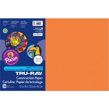 Tru-Ray Construction Paper - Art Project - 18"Width x 12"Length - 50 / Pack - Electric Orange - Sulphite