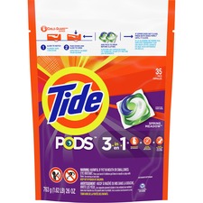 Tide PODS 3-1 Laundry Detergent - Pod - Spring Meadow Scent - 35 / Bag - White, Orchid