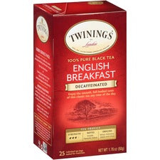 Twinings of London Decaf English Breakfast Black Tea Bag - 1.8 oz - 25 / Box