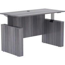 Lorell Essentials 60" Sit-to-Stand Desk Shell - 0.1" Top, 1" Edge, 60" x 29"49" - Finish: Weathered Charcoal