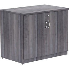Lorell Essentials 2-door Storage Cabinet - 36" x 22.5" x 29.5" - 2 Door(s) - Finish: Weathered Charcoal, Laminate