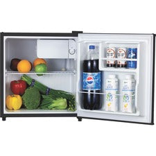 Lorell Compact Refrigerator - 1.60 ft� - Manual Defrost - Reversible - 1.60 ft� Net Refrigerator Capacity - Black - Steel, Fiberglass, Plastic