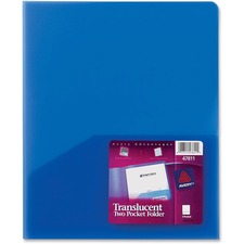 Avery&reg; Letter Pocket Folder - 8 1/2" x 11" - 20 Sheet Capacity - 2 Internal Pocket(s) - Blue - 1 Each