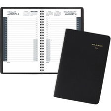 At-A-Glance 24-Hour Daily Appointment Book - Julian Dates - Daily - 1 Year - January 2023 - December 2023 - 12:00 AM to 11:00 PM - Hourly - 1 Day Single Page Layout - 4 7/8" x 8" Sheet Size - Wire Bound - Black - Simulated Leather - 1 Each