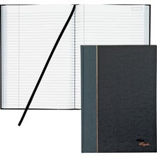 TOPS Royal Executive Business Notebooks - 96 Sheets - Spiral - 20 lb Basis Weight - 8 1/4" x 11 3/4" - White Paper - Gray Binder - Black, Gray Cover - Hard Cover, Ribbon Marker, Heavyweight, Index Sheet - 1 Each