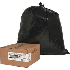 Nature Saver Black Low-density Recycled Can Liners - Medium Size - 33 gal Capacity - 1.65 mil (42 Micron) Thickness - Low Density - Black - Plastic - 100/Carton - Cleaning Supplies