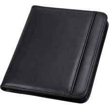 Professional Zippered Pad Holder, Pockets/slots, Writing Pad, Black