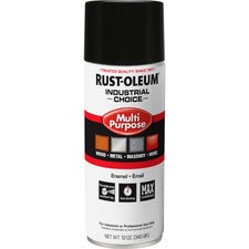 Rust-Oleum Industrial Choice Enamel Spray Paint - 12 fl oz - 1 Each - Black
