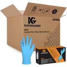 G10 Comfort Plus Blue Nitrile Gloves, Light Blue, Small, 1,000/carton