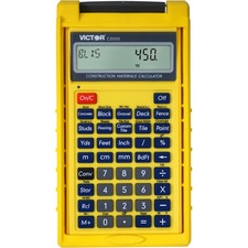 Victor C5000 Materials Estimator Calculator - LCD - Battery Powered - 2 - LR44 - Yellow - 1 Each