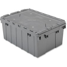 Akro-Mils Attached Lid Storage Container - Internal Dimensions: 8.63" Height - External Dimensions: 21.5" Length x 15" Width x 9" Height - 35 lb - 8 gal - Padlock, String/Button Tie Closure - Stackable - Plastic - Gray - For File - 1 Each