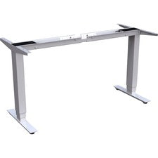 Lorell Quadro Workstation Sit-to-Stand 3-tier Base - Silver Base - 50" Height