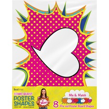 Geographics Cosmic Burst Shapes Poster Board - Fun and Learning, Project, Sign, Display, Art - 18"Height x 14"Width - Cosmic Burst Shapes - 1 / Pack - Multi