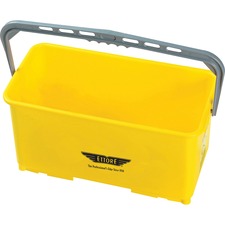 Ettore 6-gallon Super Bucket - 24 quart - Handle - 10.5" x 21.8" x 11.8" - Yellow - 1 Each