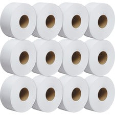 Essential Jrt Jumbo Roll Bathroom Tissue, Septic Safe, 1-ply, White, 3.55" X 2,000 Ft, 12 Rolls/carton