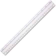12" Magnifying Ruler, Standard/metric, Plastic, Clear