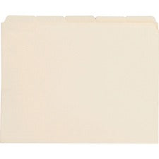 Business Source 1/5 Tab Cut Letter Recycled Top Tab File Folder - 8 1/2" x 11" - 3/4" Expansion - Top Tab Location - Assorted Position Tab Position - Manila - Manila - 10% Recycled - 100 / Box